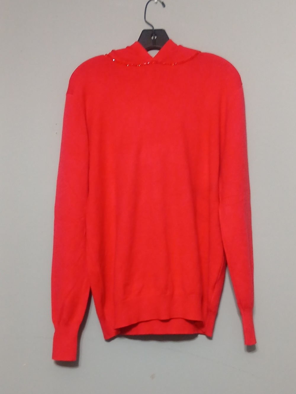 Ella Moss Red Hooded Pullover Sweatshirt